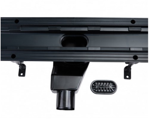 Трап Qtap Standard BLA50800304 лінійний з комбінованим закривом та нержавіючою решіткою