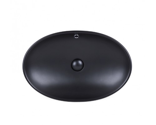 Раковина-чаша Qtap Dove 625х415х150 Matt black з донним клапаном QT063077MBMB