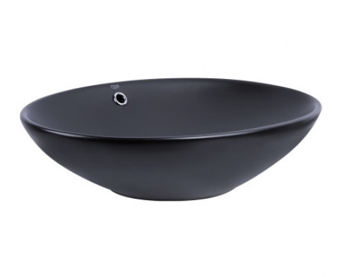Раковина-чаша Qtap Dove 625х415х150 Matt black з донним клапаном QT063077MBMB