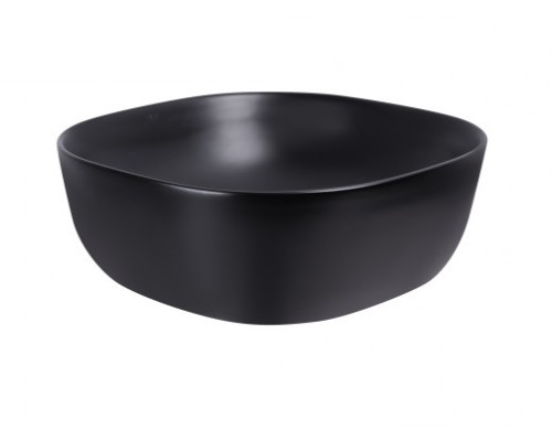 Раковина-чаша Qtap Kolibri 410x410x150 Matt black з донним клапаном QT10112144MBMB