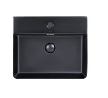 Раковина Qtap Nando LT 500х420х120 Matt black з донним клапаном QT12112173SMBMB