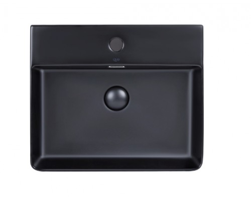 Раковина Qtap Nando LT 500х420х120 Matt black з донним клапаном QT12112173SMBMB