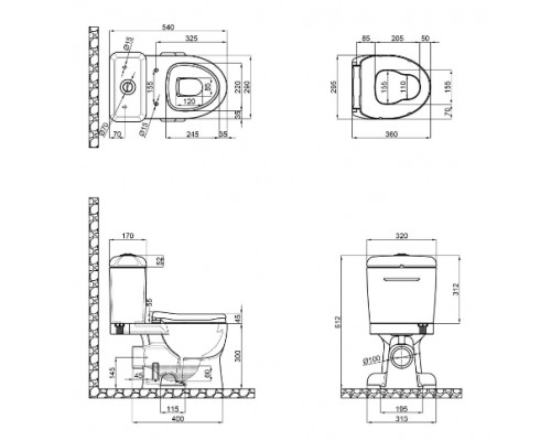 знято Qtap Унитаз-компакт детский  Baby с сиденьем QT2322C229PEWD