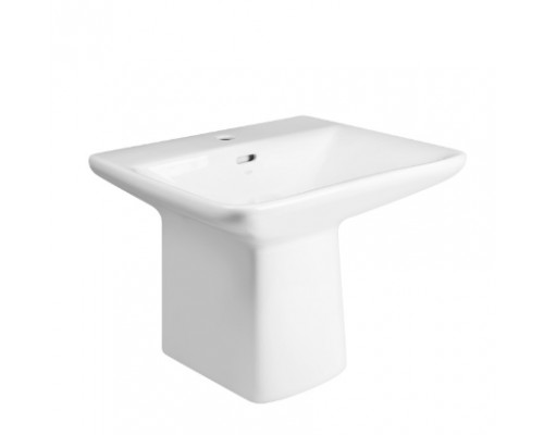 Раковина підвісна моноблок Qtap Aquarius 630х515х490 White з донним клапаном QT2111WL425W