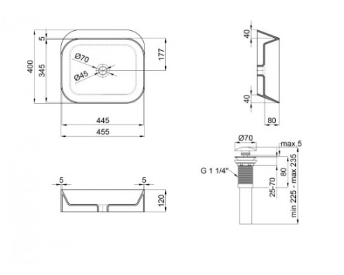 Раковина-чаша Qtap Scorpio 450х390х120 White з донним клапаном QT14112242W