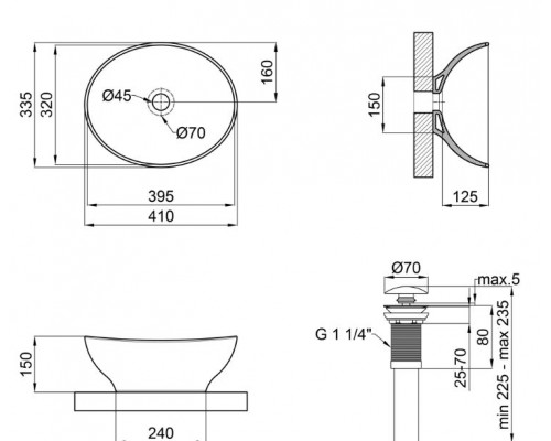 Раковина-чаша Qtap Dove 410x335x145 White з донним клапаном QT06113078W