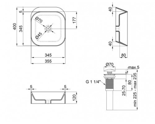 Раковина-чаша Qtap Scorpio 350х390х120 White з донним клапаном QT14112241W