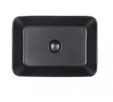 Qtap Раковина-чаша  Virgo 490х350х110 Matt black с донным клапаном QT18112261MBMB