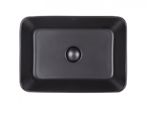 Qtap Раковина-чаша  Virgo 490х350х110 Matt black с донным клапаном QT18112261MBMB