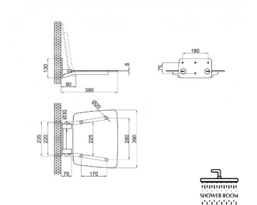 Qtap Сиденье для душа  Comfort WHI5035