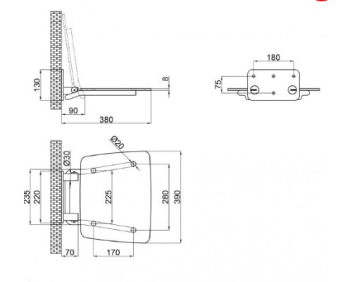 Сидіння для душу Qtap Comfort CRM5035