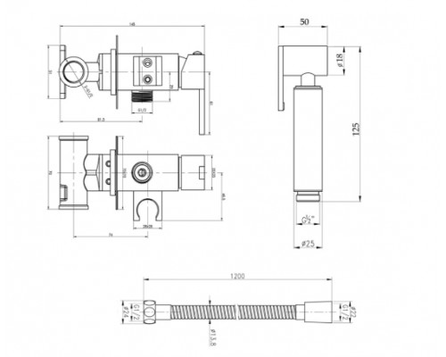 Набір для гігієнічного душу Qtap Inspai-Varius QT259710842859NB