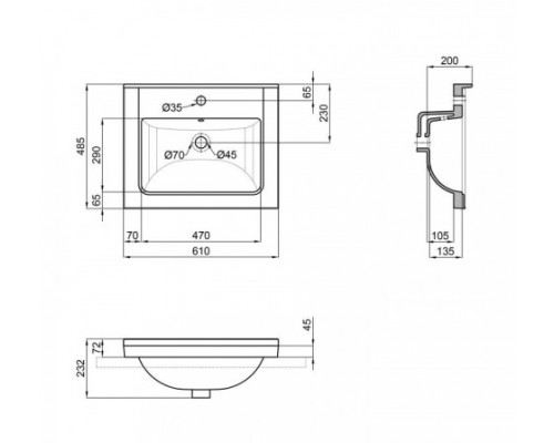 Раковина Qtap Albatross Q 600х480х230 White QT01115060QW1