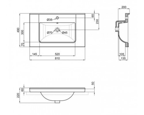 Раковина Qtap Albatross Q 800х480х230 White QT01115080QW1