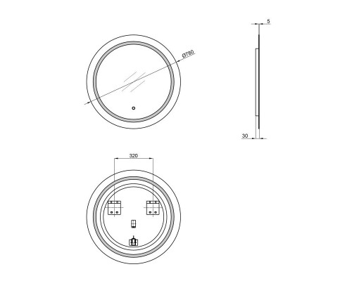 Дзеркало R780 Qtap Jay з LED-підсвічуванням QT0778250378W