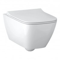 GEBERIT 500.685.01.1 Комплект підвісного унітаза Geberit Smyle Square воронкоподібний, закрита форма, Rimfree, з сидінням з кришкою, тип San