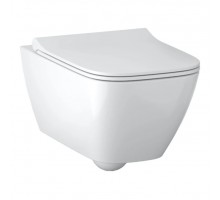 GEBERIT 500.685.01.1 Комплект підвісного унітаза Geberit Smyle Square воронкоподібний, закрита форма, Rimfree, з сидінням з кришкою, тип San