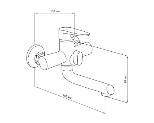 Змішувач для ванни Lidz (CRM) 14 34 006B-1 New