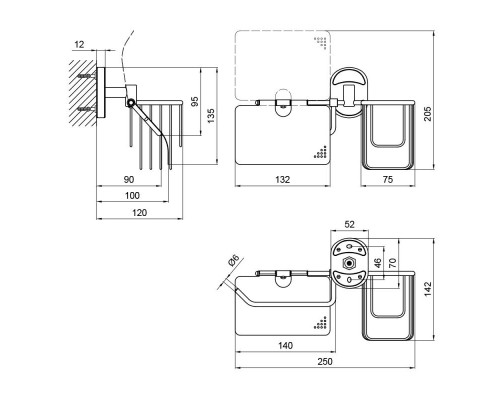 Тримач для туалетного паперу Lidz (CRM) 114.03.02