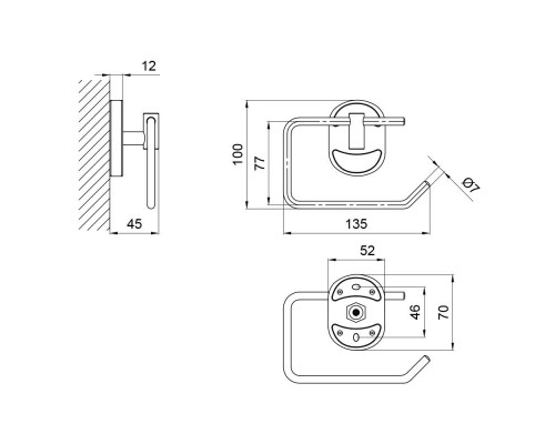 Тримач для туалетного паперу Lidz (CRM) 114.03.03