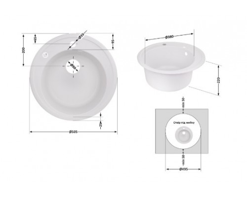 Кухонна мийка Lidz D510/200 WHI-01 (LIDZWHI01D510200)