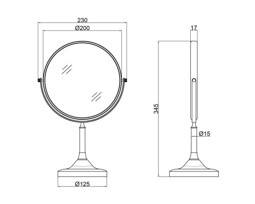 Дзеркало косметичне Lidz 140.06.18 23R