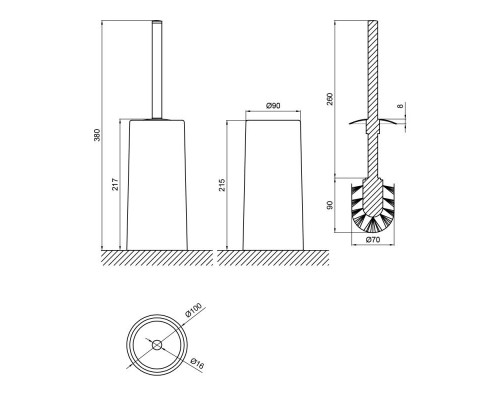 Йоржик для унітаза Lidz (ORA) 121.05.10