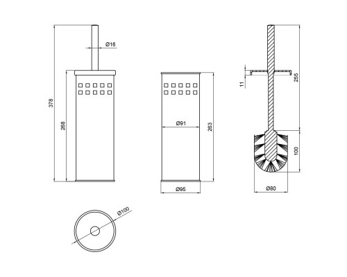 Йоржик для унітаза Lidz (CRM) 121.05.09