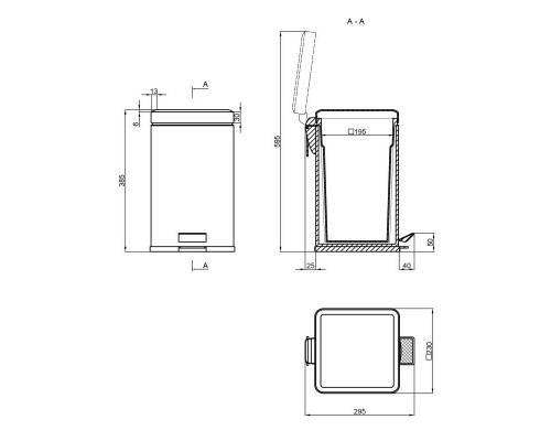 Відро для сміття Lidz (CRM) 121.11.12 12 л