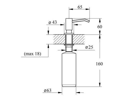 Дозатор для миючого засобу Lidz (CRM) 112 02 000 11