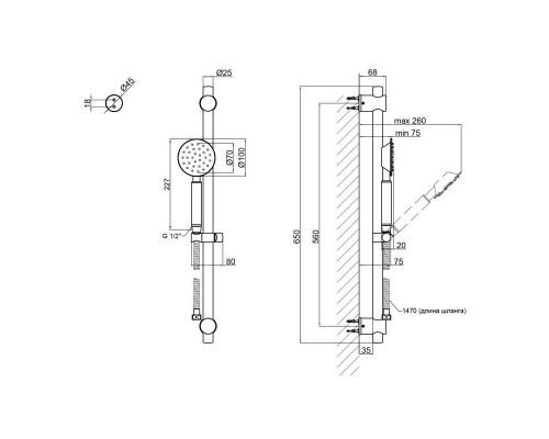 Душовий гарнітур Lidz (NKS) 49 30 321