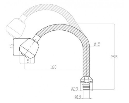 Вилив для кухні Lidz (CRM) 54 01 260 00