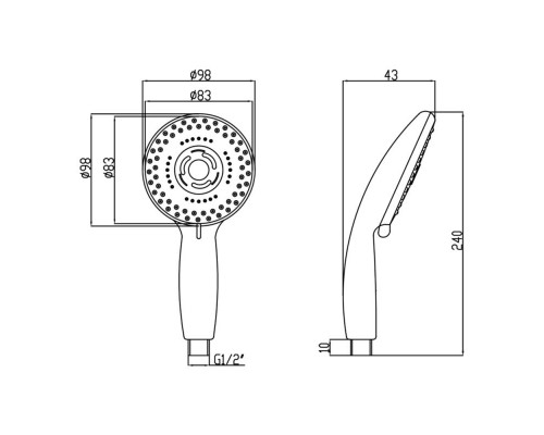 Лійка для ручного душу Lidz (CRM) 51 11 000 00