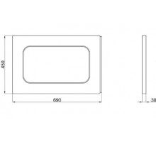 Панель для прямокутної ванни бічна Lidz Panel R 70 70 см