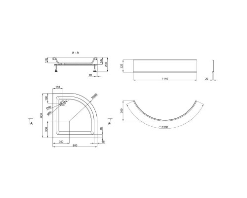 Lidz Душевой поддон  Kupala с панелью LKUST808026SET