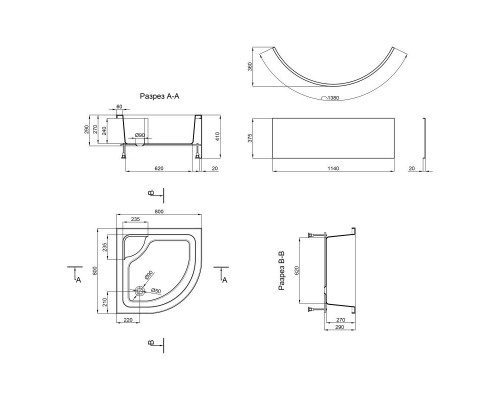 Lidz Душевой поддон  Kupala с панелью LKUST808041SET