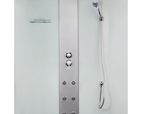 Душовий бокс Tani SBM90x90.SAT.HIGH.FR полукруглий для вис. піддону, висота 175 см, скло Frost 4 мм, стінки WHI, без піддону Lidz