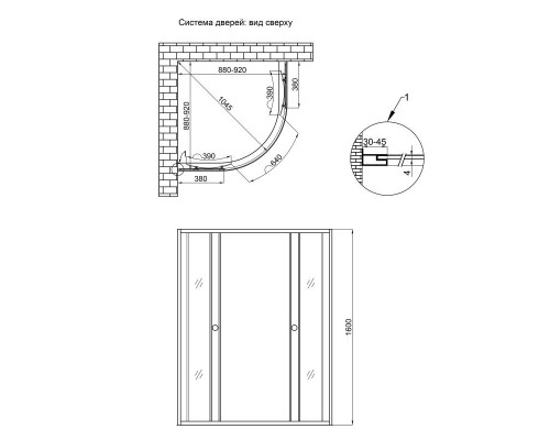 Lidz Душевая кабина  Latwa SC90x90.SAT.HIGH.L, стекло Linie 4 мм без поддона