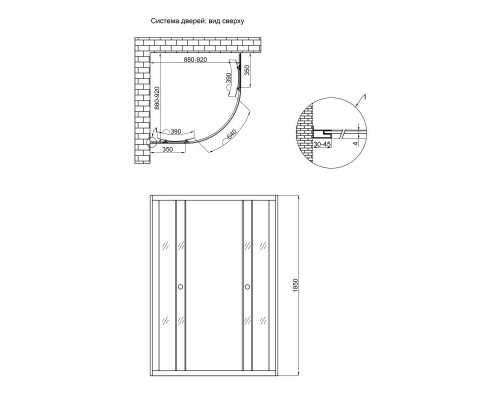 Lidz Душевая кабина  Wieza SC90x90.SAT.LOW.L, стекло Linie 4 мм без поддона