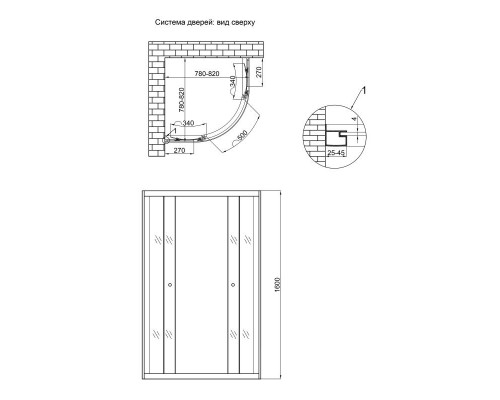 Lidz Душевая кабина  Latwa SC80x80.SAT.HIGH.FR, стекло Frost 4 мм без поддона