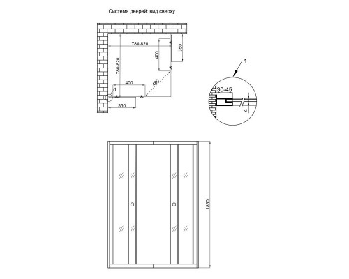 Lidz Душевая кабина  Wiezak SC80x80.SAT.LOW.L, стекло Linie 4 мм без поддона