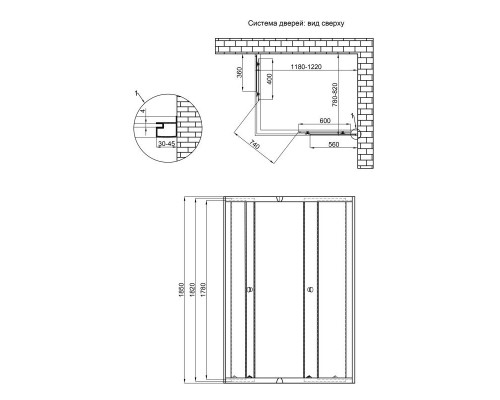 Lidz Душевая кабина  Wiezak SC120x80.SAT.LOW.L, стекло Linie 4 мм без поддона