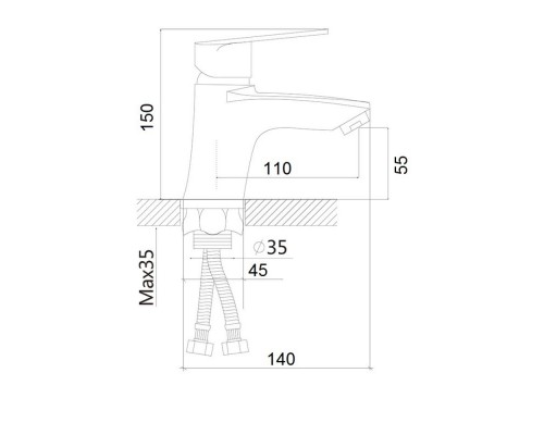 BRINEX Смеситель для раковины Brinex 41C 001F