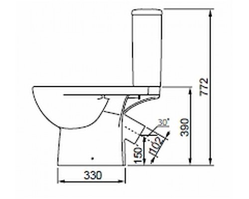 Унітаз-компакт KOLO STATUS (2396050) косий випуск, ниж.підв + сид.Duroplast (арматура Geberit)