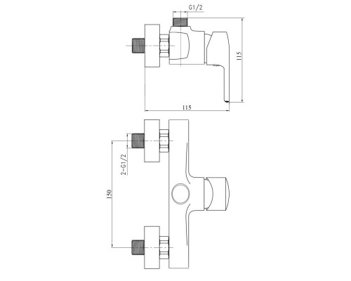 BRINEX 40W010 Смеситель пластиковый на душ 35 бел.