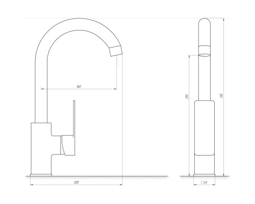Змішувач для кухні DOMINO MALIBU DMM-203L-Black