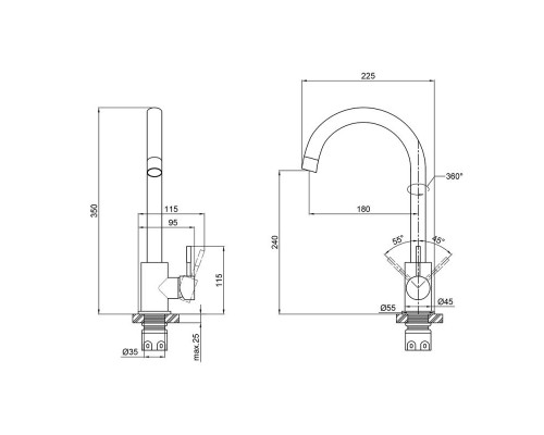 Brinex 20N 007 Смеситель кухня U (k40) нерж