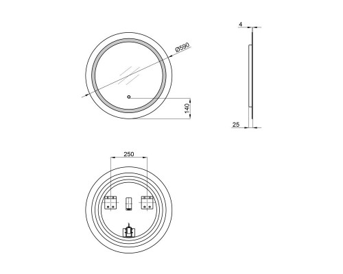 Дзеркало R590 Qtap Jay з LED-підсвічуванням QT0778250359W