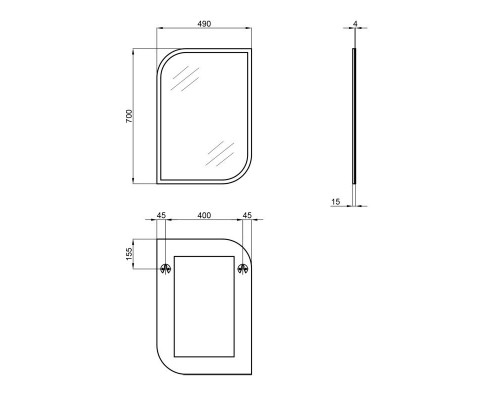 Дзеркало 490х700 Qtap Scorpio White QT1478FL8130AW