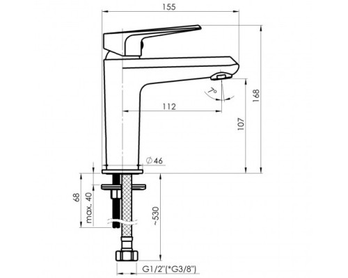 Змішувач для умивальника RUBINETA Deli-18 (DN80008)